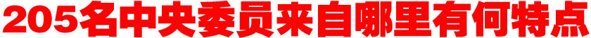 205名中央委員來自哪里？有何特點？