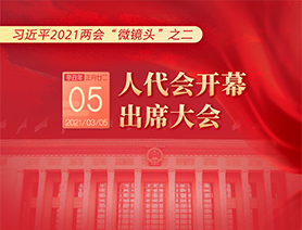 習近平2021兩會“微鏡頭”之二：3月5日 人代會開幕，出席大會