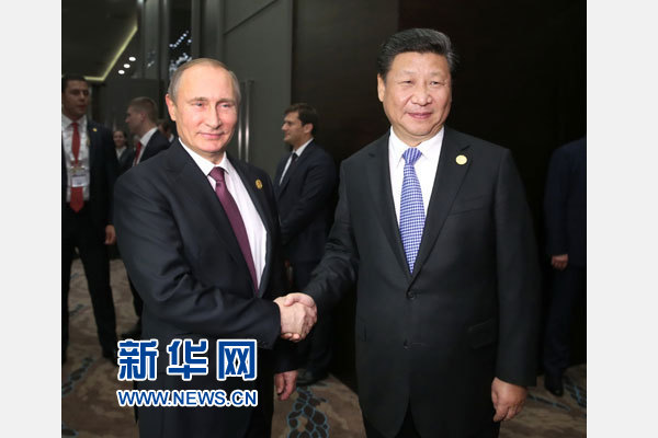 11月15日，國(guó)家主席習(xí)近平在土耳其安塔利亞會(huì)見俄羅斯總統(tǒng)普京。 新華社記者馬占成攝